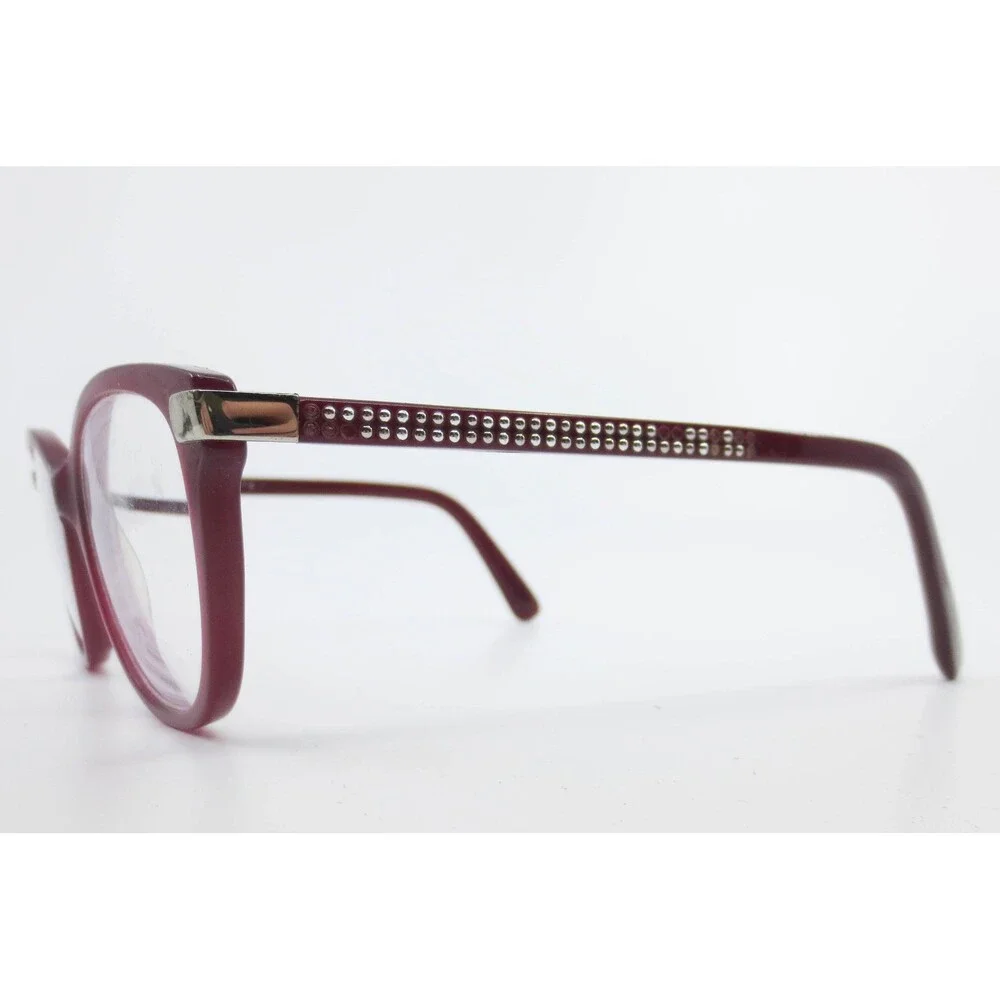 Jimmy Choo JC196 LHF Burgundy Cat Eye Eyeglasses Frames Studded Italy 51-17-140